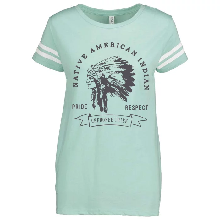 Cherokee Tribe Native American Indian Pride Respect Print Enza Ladies Jersey Football T-Shirt