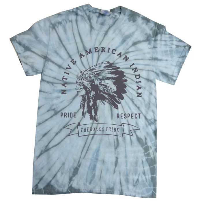 Cherokee Tribe Native American Indian Pride Respect Print Tie-Dye T-Shirt