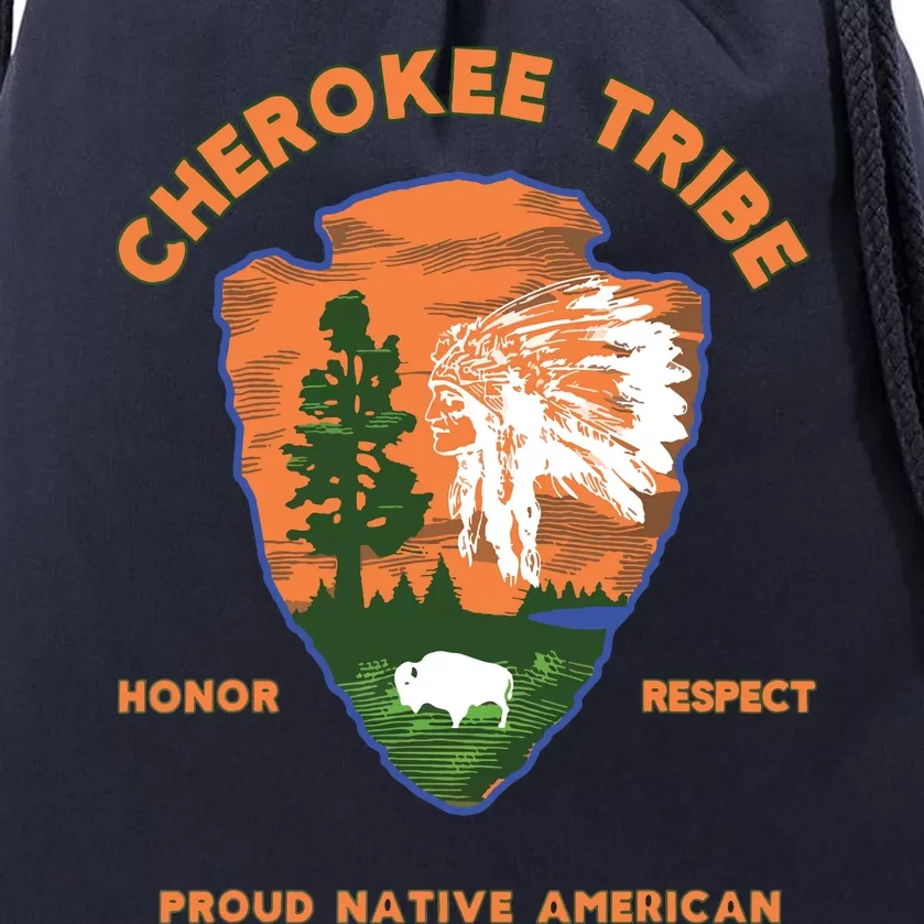 Cherokee Tribe Native American Indian Pride Respect Honor Drawstring Bag