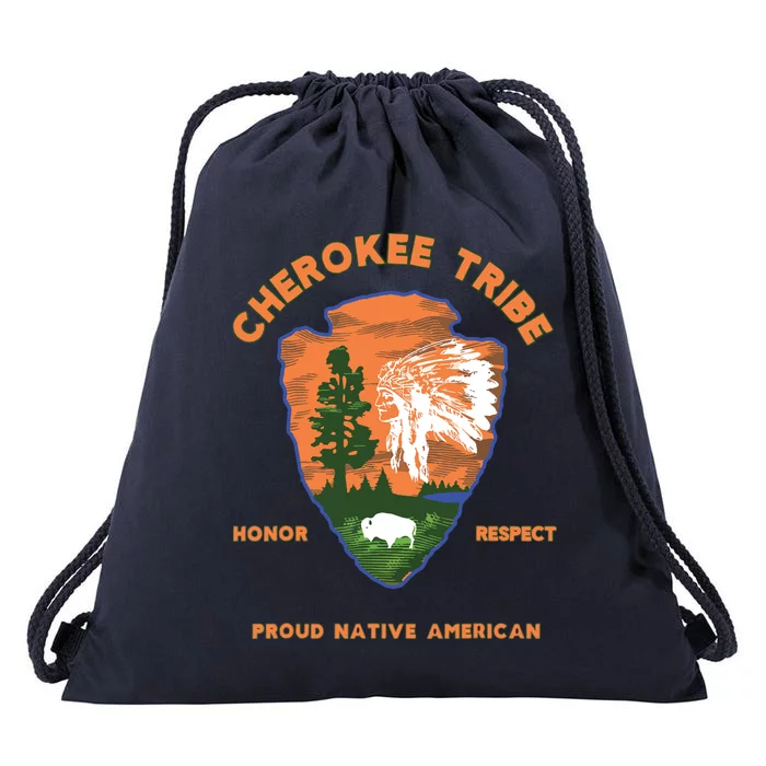 Cherokee Tribe Native American Indian Pride Respect Honor Drawstring Bag