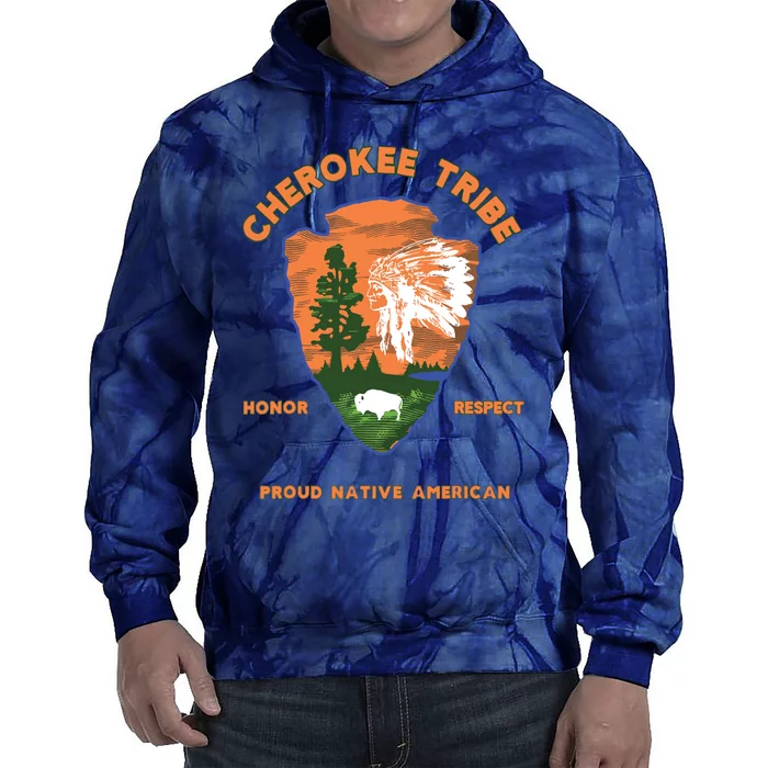 Cherokee Tribe Native American Indian Pride Respect Honor Tie Dye Hoodie