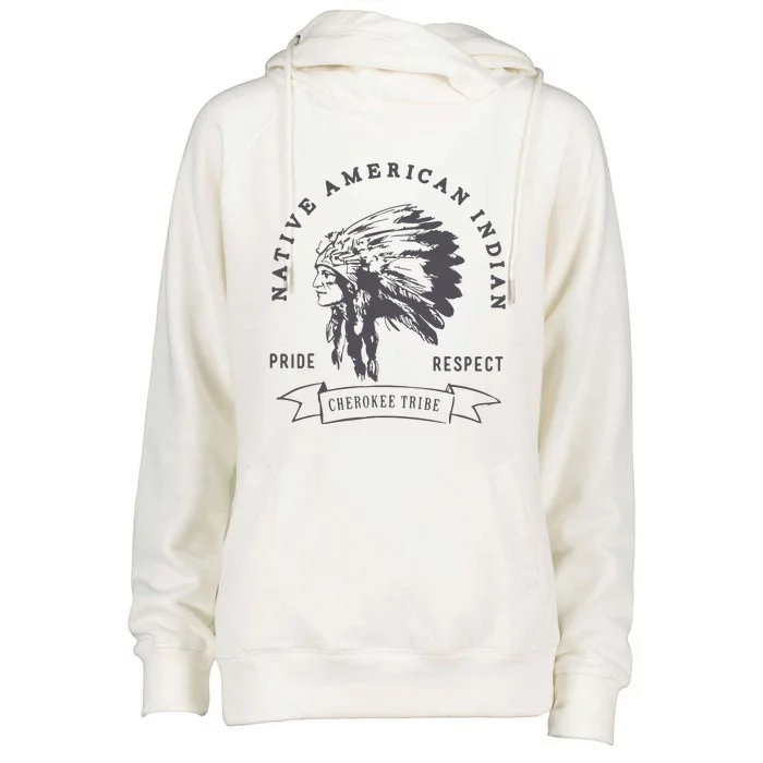 Cherokee Tribe Native American Indian Pride Respect Print Womens Funnel Neck Pullover Hood