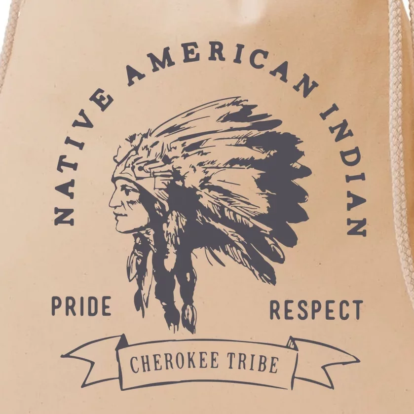 Cherokee Tribe Native American Indian Pride Respect Print Drawstring Bag