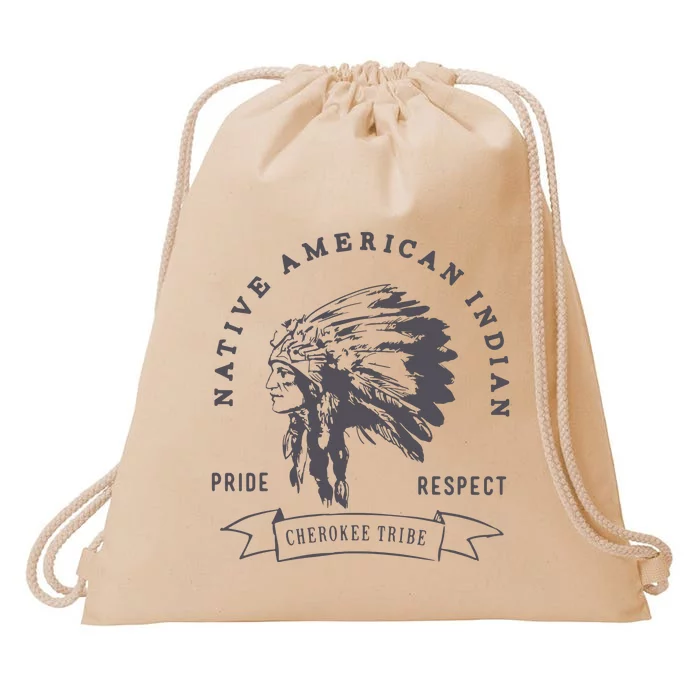 Cherokee Tribe Native American Indian Pride Respect Print Drawstring Bag