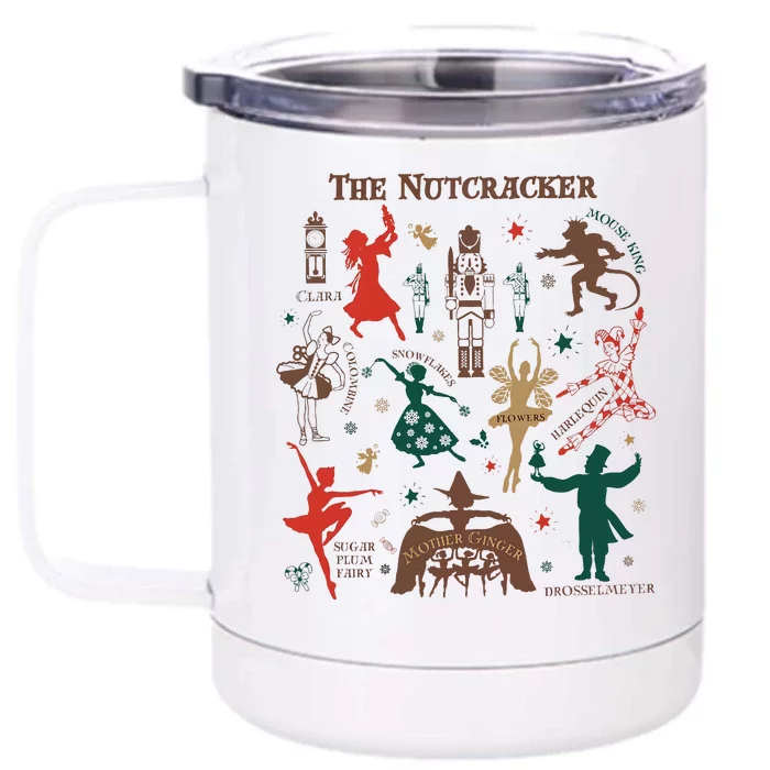 Christmas The Nutcracker Ballet Sugar Plum Fairy Front & Back 12oz Stainless Steel Tumbler Cup