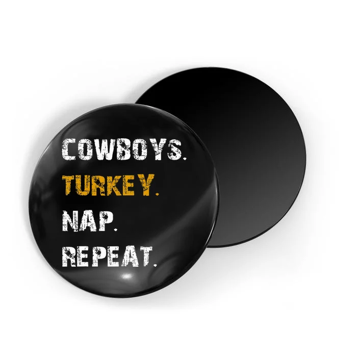 Cowboys Turkey Nap Repeat Thanksgiving Football Magnet