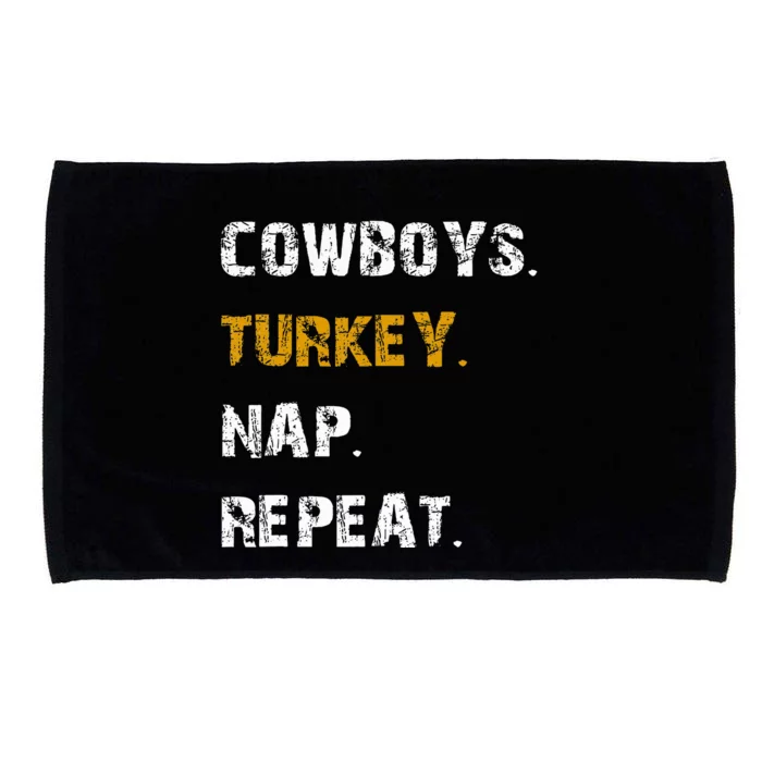 Cowboys Turkey Nap Repeat Thanksgiving Football Microfiber Hand Towel