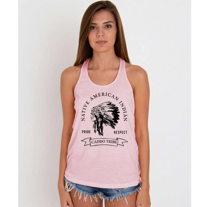 Caddo Tribe Native American Indian Pride Respect Vintage Funny Gift Women's Knotted Racerback Tank