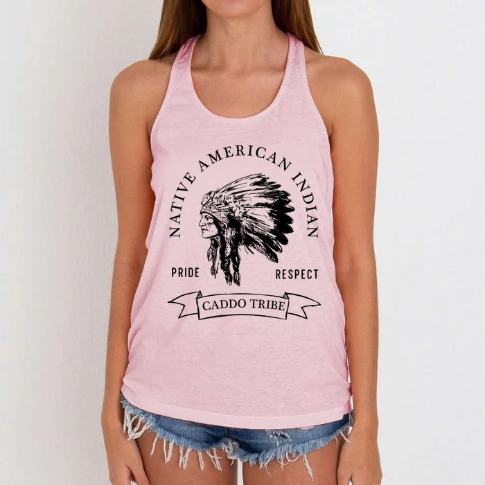 Caddo Tribe Native American Indian Pride Respect Vintage Funny Gift Women's Knotted Racerback Tank