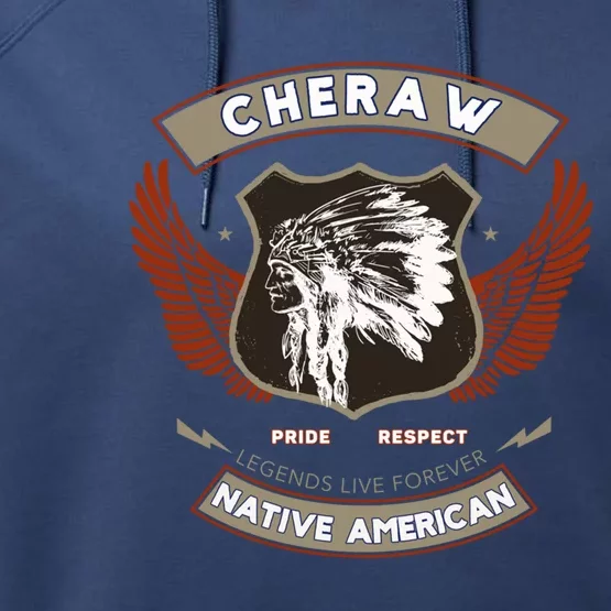 Cheraw Tribe Native American Indian Pride Respect Retro Cute Gift Performance Fleece Hoodie