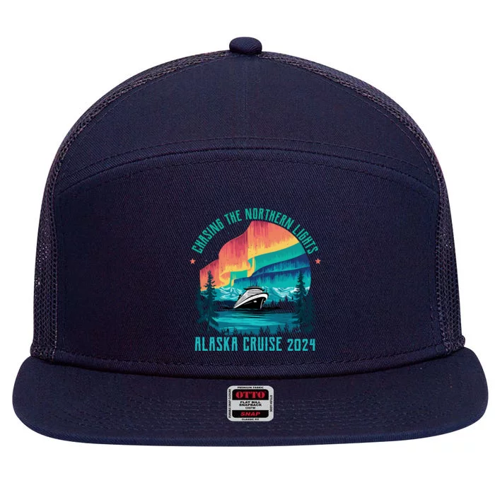 Chasing The Northern Lights Alaska Cruise 2024 Adventure 7 Panel Mesh Trucker Snapback Hat