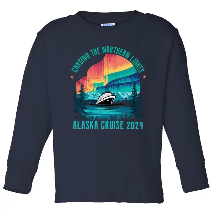 Chasing The Northern Lights Alaska Cruise 2024 Adventure Toddler Long Sleeve Shirt