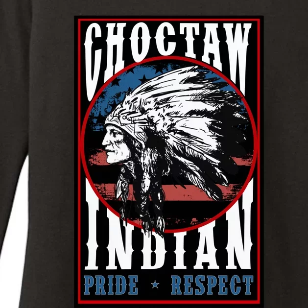 Choctaw Tribe Native Pride Respect American Indian Us Flag Meaningful Gift Womens CVC Long Sleeve Shirt