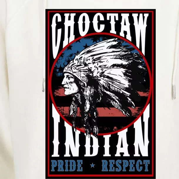 Choctaw Tribe Native Pride Respect American Indian Us Flag Meaningful Gift Womens Funnel Neck Pullover Hood