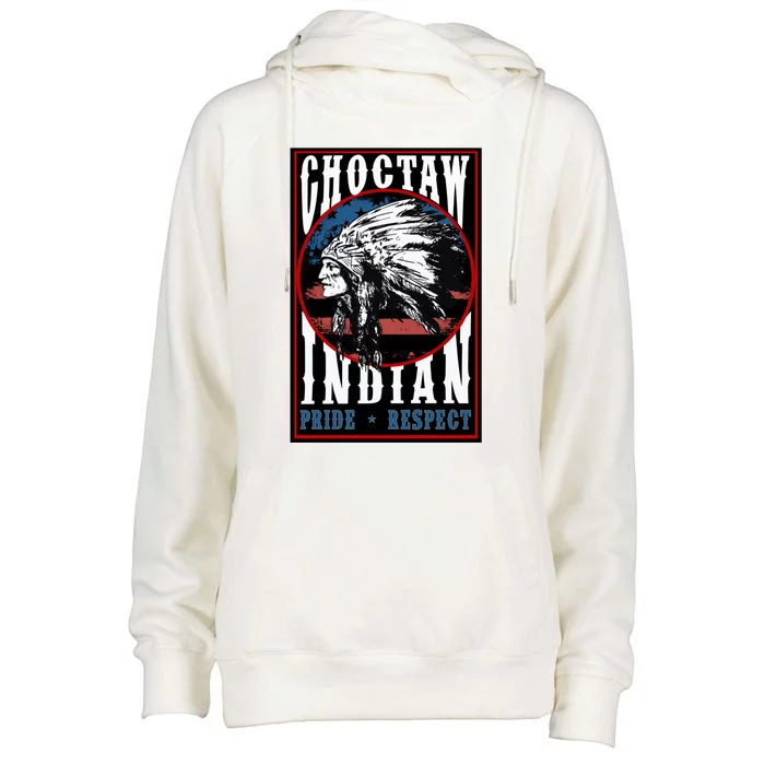 Choctaw Tribe Native Pride Respect American Indian Us Flag Meaningful Gift Womens Funnel Neck Pullover Hood