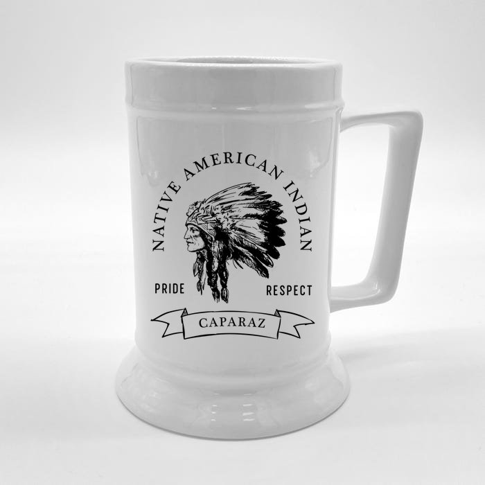 Caparaz Tribe Native American Indian Pride Respect Darker Great Gift Front & Back Beer Stein