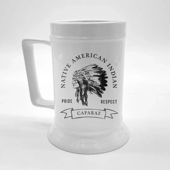 Caparaz Tribe Native American Indian Pride Respect Darker Great Gift Front & Back Beer Stein