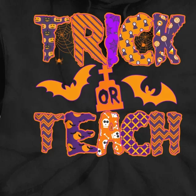 Cute Trick Or Treat Halloween Patterns Tie Dye Hoodie