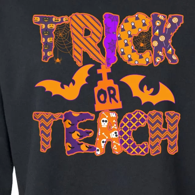 Cute Trick Or Treat Halloween Patterns Cropped Pullover Crew