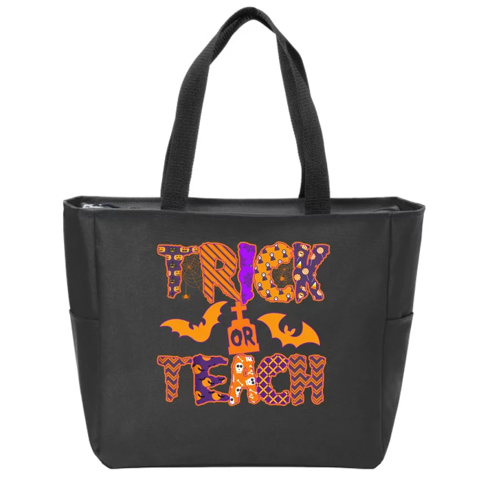 Cute Trick Or Treat Halloween Patterns Zip Tote Bag