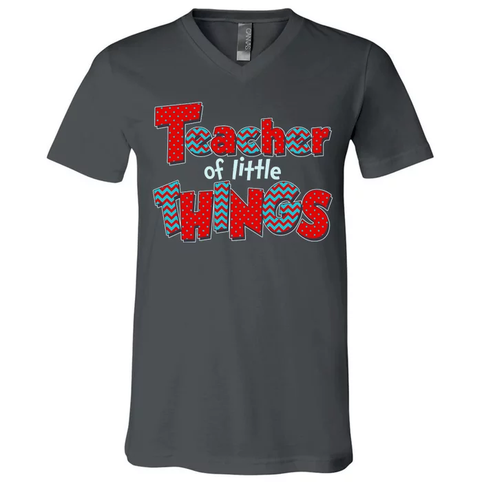 Cute Teacher Of Little Things V-Neck T-Shirt