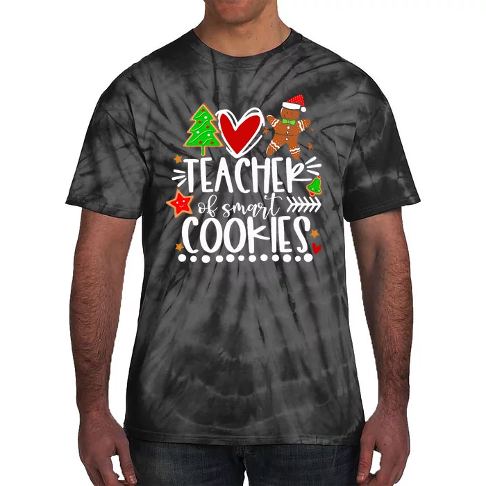 Christmas Teacher Of Smart Cookies Funny Cute Gingerbread Tie-Dye T-Shirt