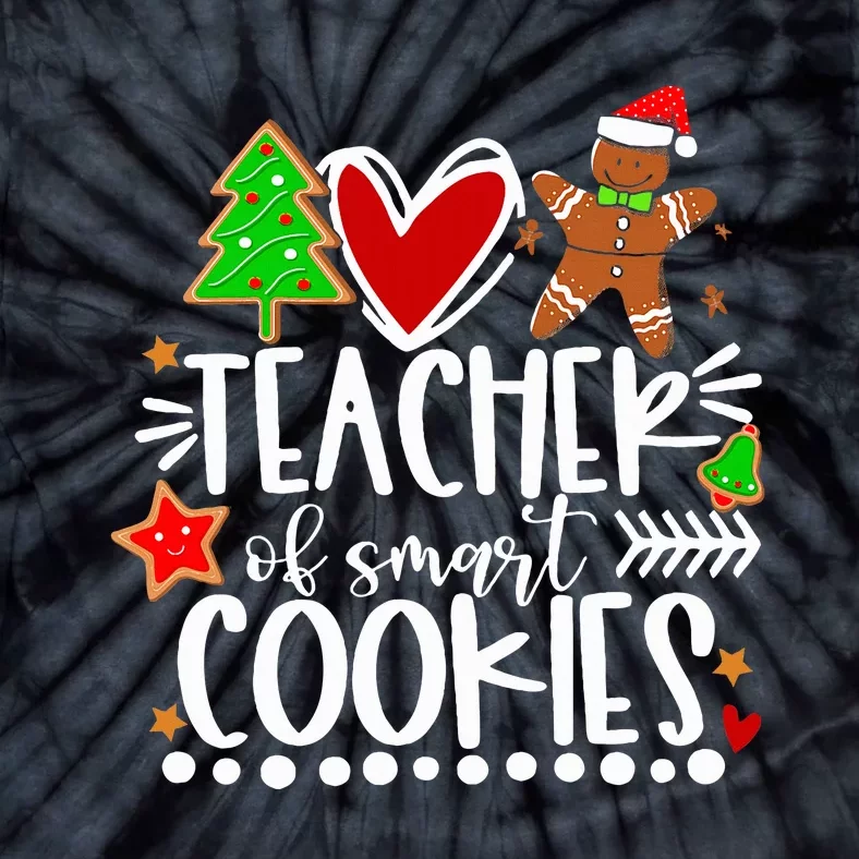 Christmas Teacher Of Smart Cookies Funny Cute Gingerbread Tie-Dye T-Shirt