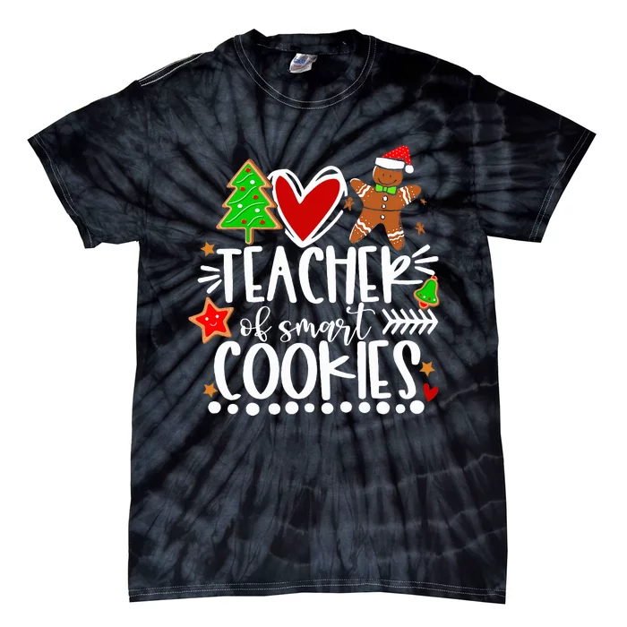 Christmas Teacher Of Smart Cookies Funny Cute Gingerbread Tie-Dye T-Shirt