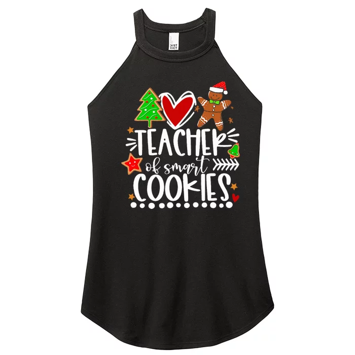 Christmas Teacher Of Smart Cookies Funny Cute Gingerbread Women’s Perfect Tri Rocker Tank