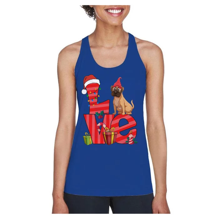 Christmas Theme Outfits For Boxer Dog Lover Ugly Xmas Funny Funny Gift Women's Racerback Tank