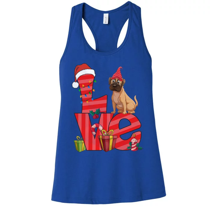 Christmas Theme Outfits For Boxer Dog Lover Ugly Xmas Funny Funny Gift Women's Racerback Tank