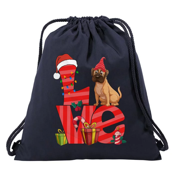 Christmas Theme Outfits For Boxer Dog Lover Ugly Xmas Funny Funny Gift Drawstring Bag