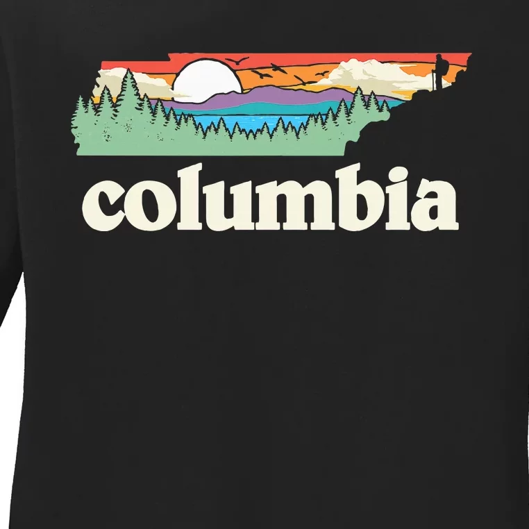 Columbia Tennessee Outdoors Retro Nature Ladies Long Sleeve Shirt