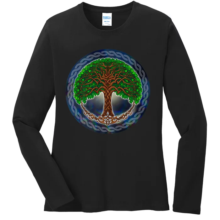 Celtic Tree Of Life Ladies Long Sleeve Shirt