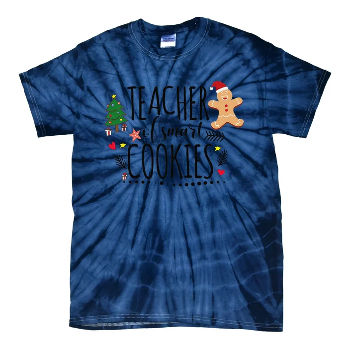 Christmas Teacher Of Smart Cookies Cute Gingerbread Funny Tie-Dye T-Shirt