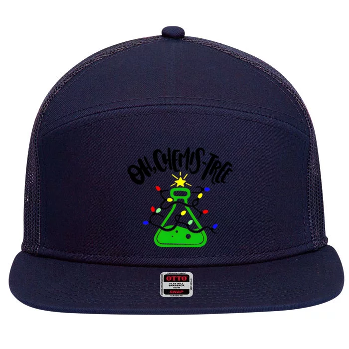 Chemist Tree Oh Chemist Tree Christmas Science 7 Panel Mesh Trucker Snapback Hat