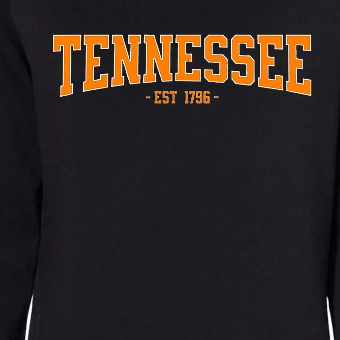 Classic Tn Orange Print Retro Varsity Tennessee Womens California Wash Sweatshirt