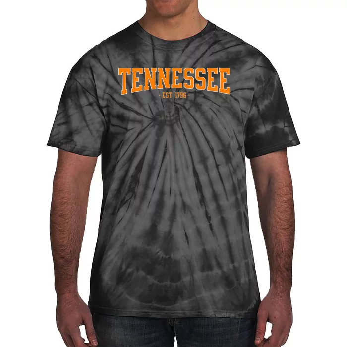 Classic Tn Orange Print Retro Varsity Vintage Tennessee Tie-Dye T-Shirt