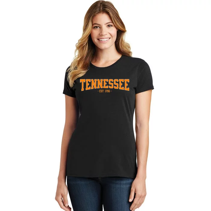 Classic Tn Orange Print Retro Varsity Vintage Tennessee Women's T-Shirt