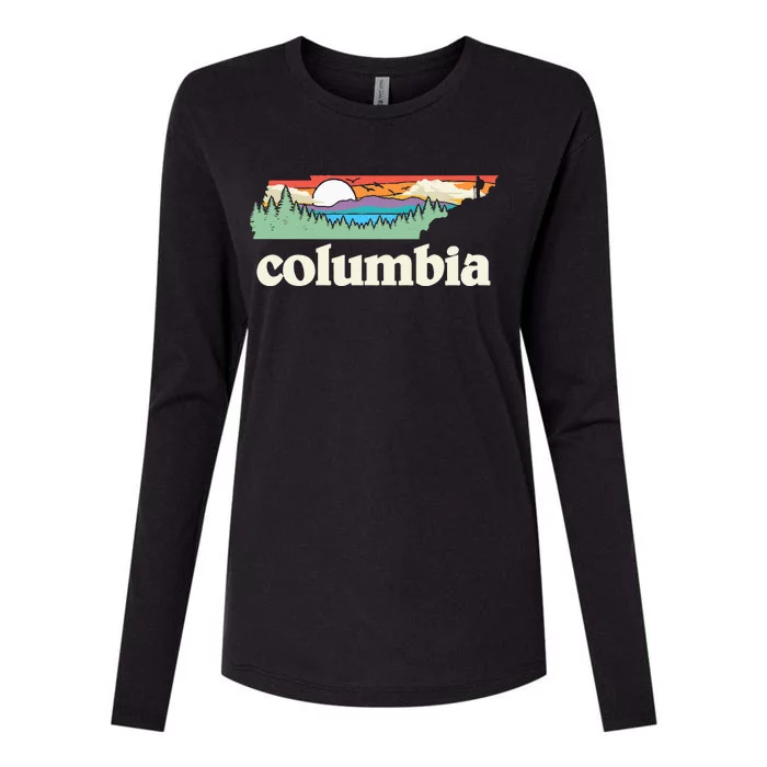 Columbia Tennessee Outdoors Retro Nature Womens Cotton Relaxed Long Sleeve T-Shirt