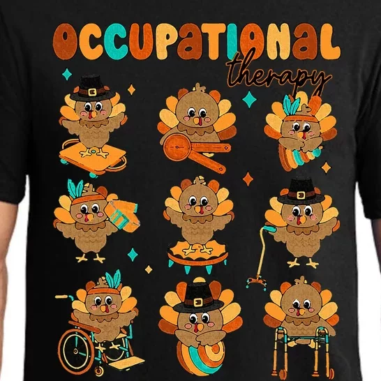 Cute Turkey Occupational Therapy OT Therapist Thanksgiving Pajama Set