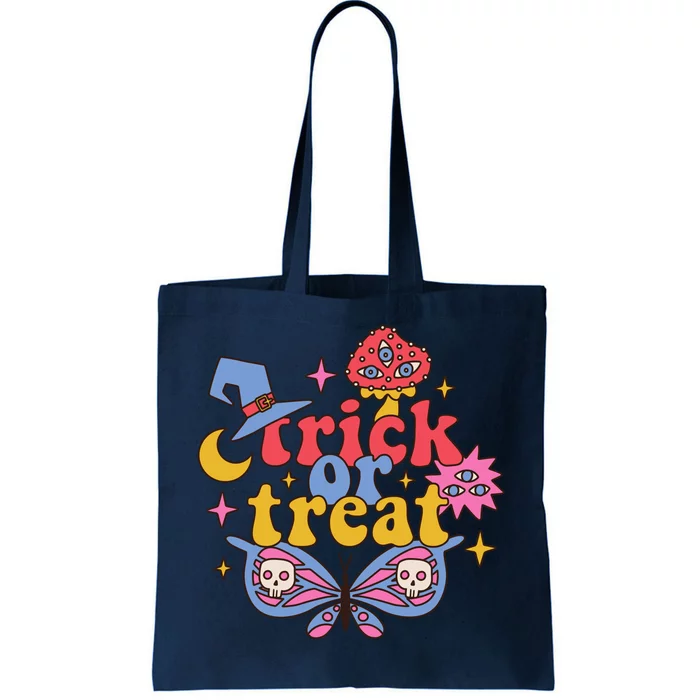 Cute Trick Or Treat Moon Night Butterfly Halloween Tote Bag