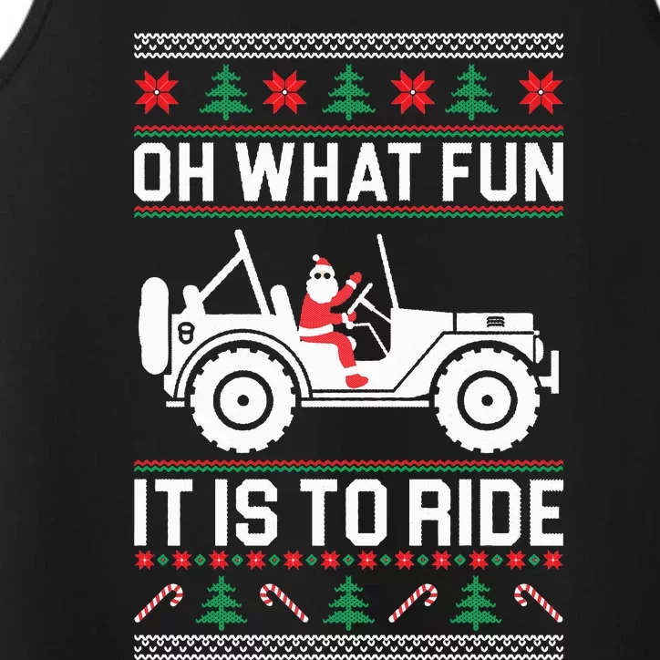 Christmas Tree on 4x4 Offroad Vehicle Ugly Christmas Performance Tank