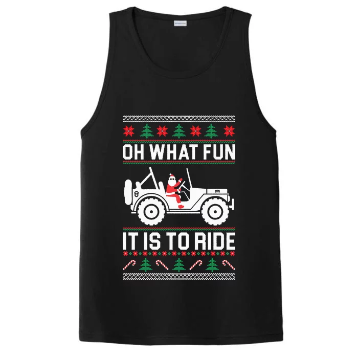 Christmas Tree on 4x4 Offroad Vehicle Ugly Christmas Performance Tank