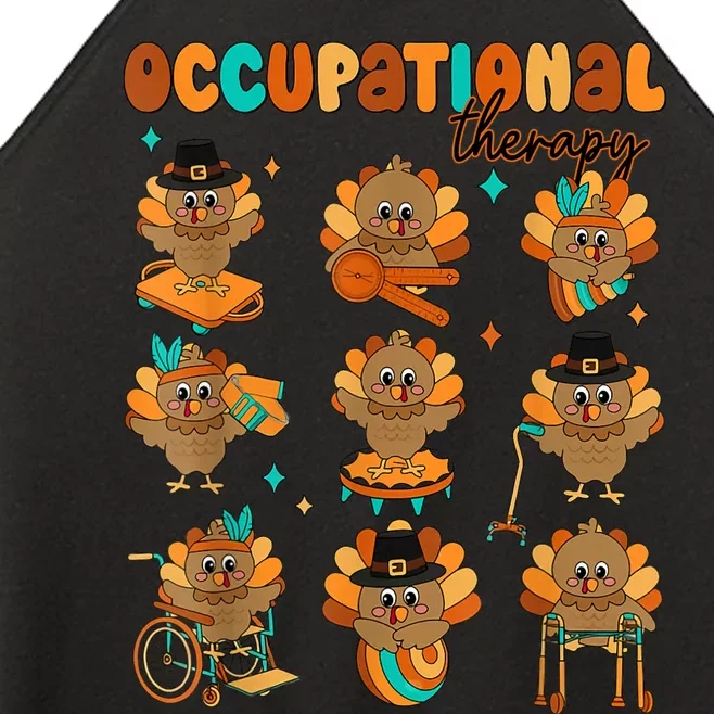 Cute Turkey Occupational Therapy Ot Therapist Thanksgiving Women’s Perfect Tri Rocker Tank