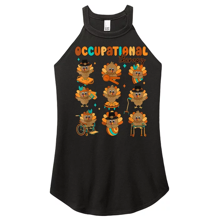 Cute Turkey Occupational Therapy Ot Therapist Thanksgiving Women’s Perfect Tri Rocker Tank