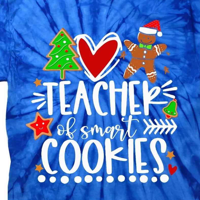 Christmas Teacher Of Smart Cookies Funny Cute Gingerbread Tie-Dye T-Shirt