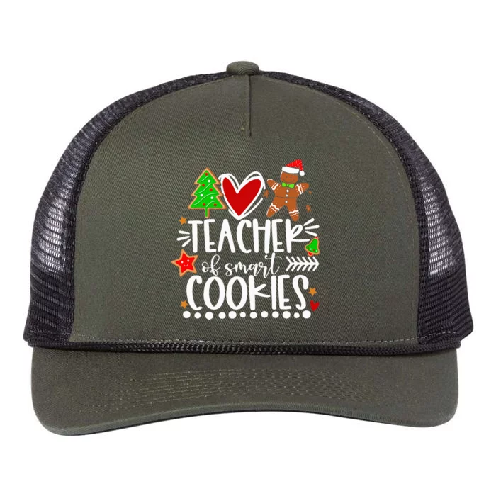 Christmas Teacher Of Smart Cookies Funny Cute Gingerbread Retro Rope Trucker Hat Cap