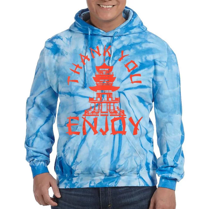 Chinese Take Out Thank You Enjoy Food Asian Chinese Takeout Tie Dye Hoodie