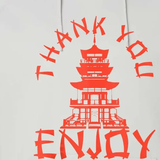 Chinese Take Out Thank You Enjoy Food Asian Chinese Takeout Performance Fleece Hoodie